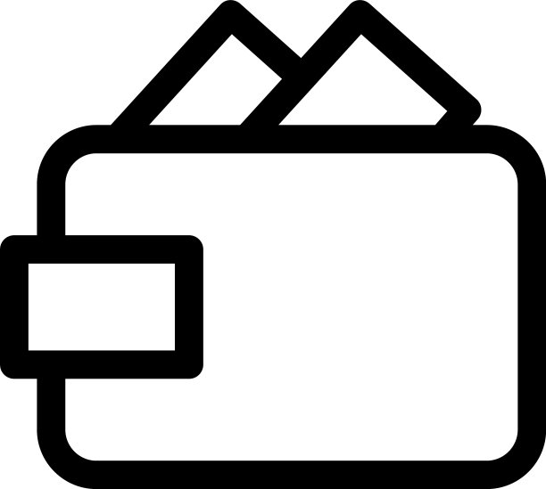 钱包图标或标志孤立标志符号图片下载