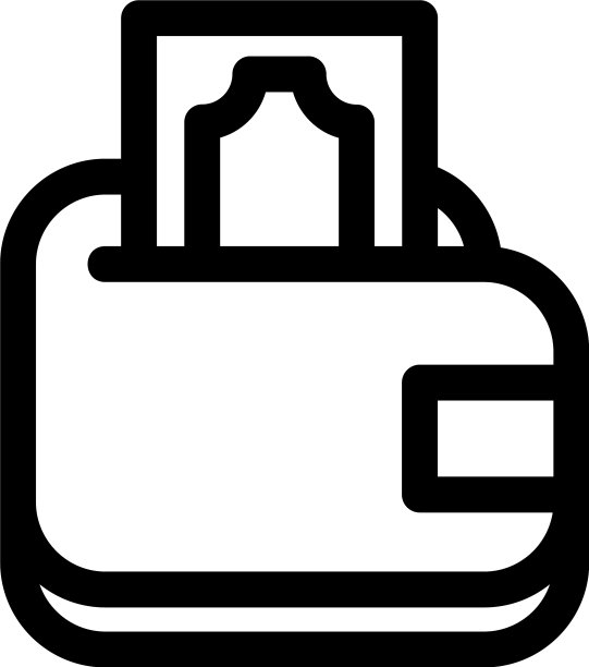 钱包图标或标志孤立标志符号图片下载