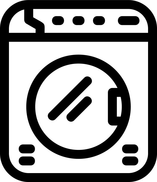 洗衣机图标或标志孤立标志符号图片下载