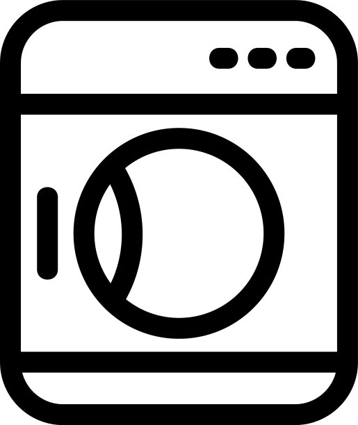 洗衣机图标或标志孤立标志符号图片下载