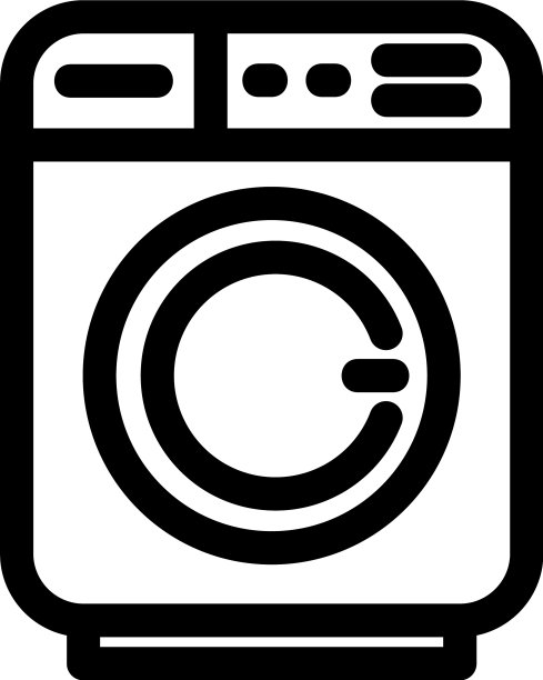 洗衣机图标或标志孤立标志符号图片下载