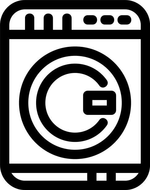洗衣机图标或标志孤立标志符号图片下载