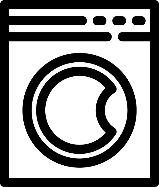 洗衣机图标或标志孤立标志符号图片下载