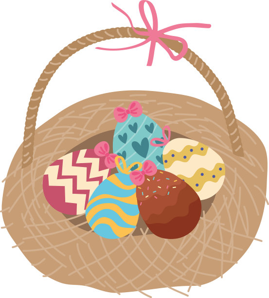 复活节快乐卡片，上面画着彩蛋图片下载