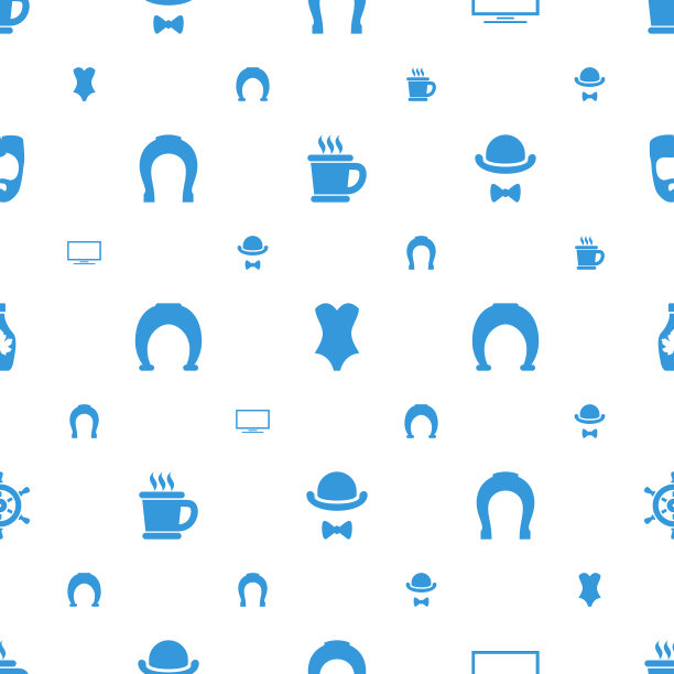 复古图标图案无缝白色背景图片下载