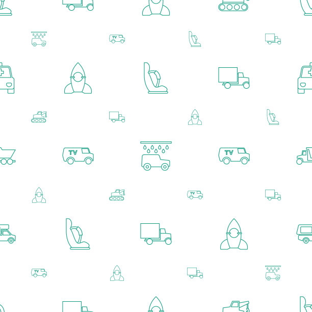 车辆图标模式无缝白色背景图片下载