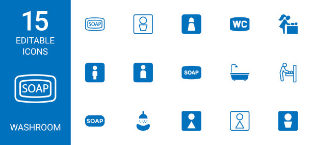 15个卫生间图标图片下载