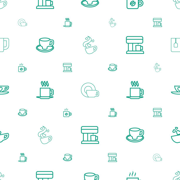 卡布奇诺图标图案无缝白色背景图片下载