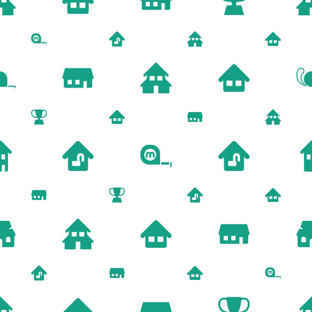 10个图标图案无缝白色背景图片下载