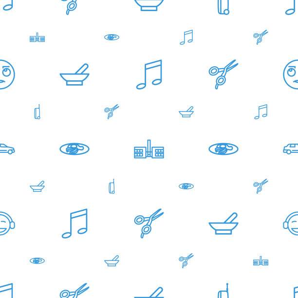 剪贴画图标图案无缝白色背景图片下载