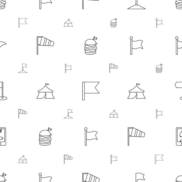 旗帜图标图案无缝白色背景图片下载