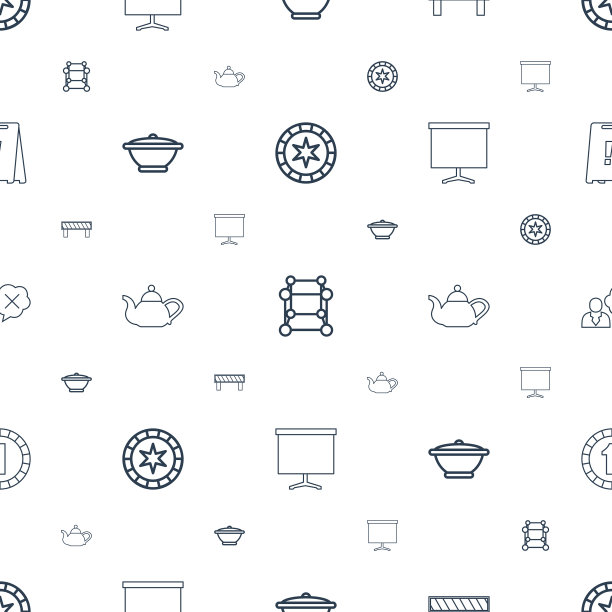 对象图标图案无缝白色背景图片下载