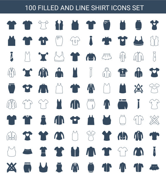 100件衬衫图标图片下载