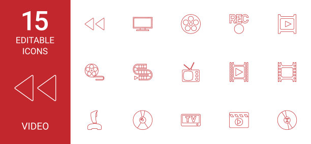 15个视频图标图片下载