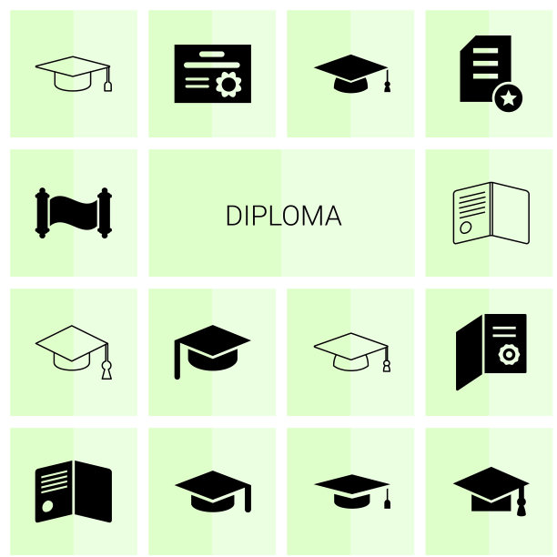 14个文凭图标图片下载