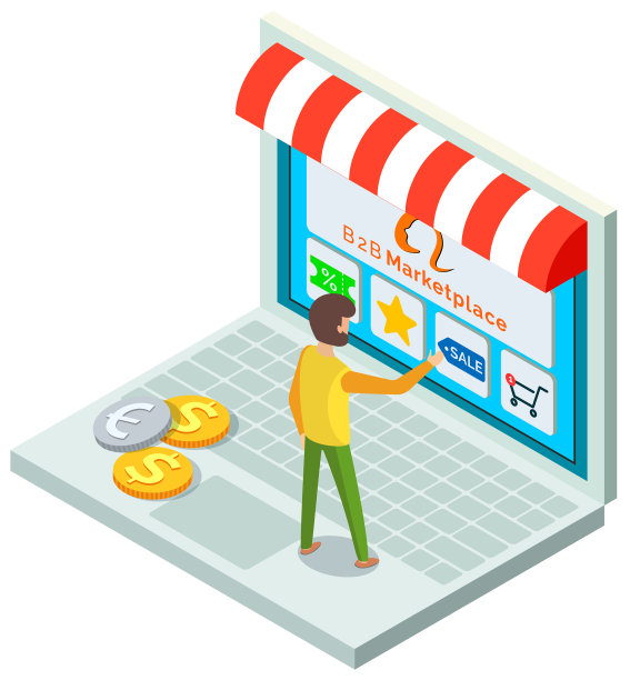 网上商店概念男性买家选择产品图片下载