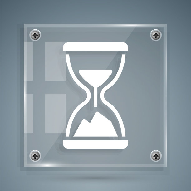 白色老沙漏与流动的沙子图标图片下载