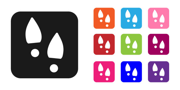 黑色人类脚印鞋图标孤立上图片下载