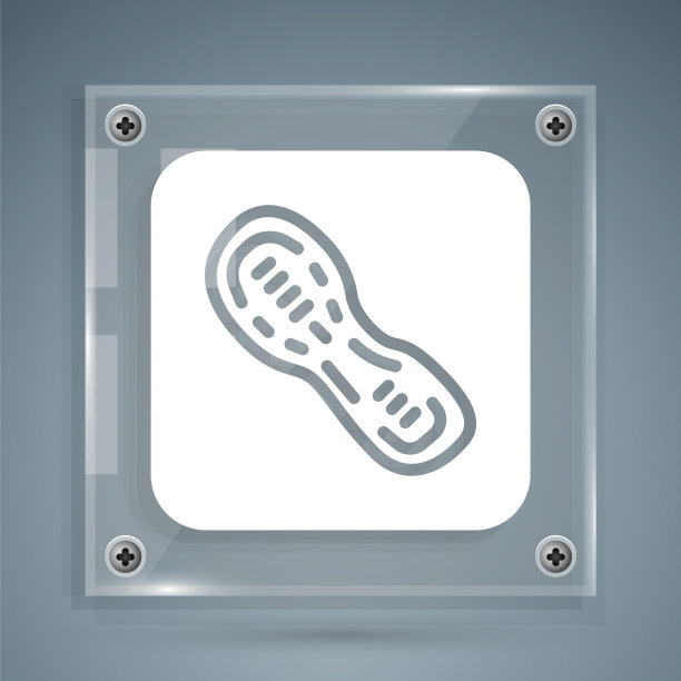 白色人类脚印鞋图标孤立在灰色图片下载