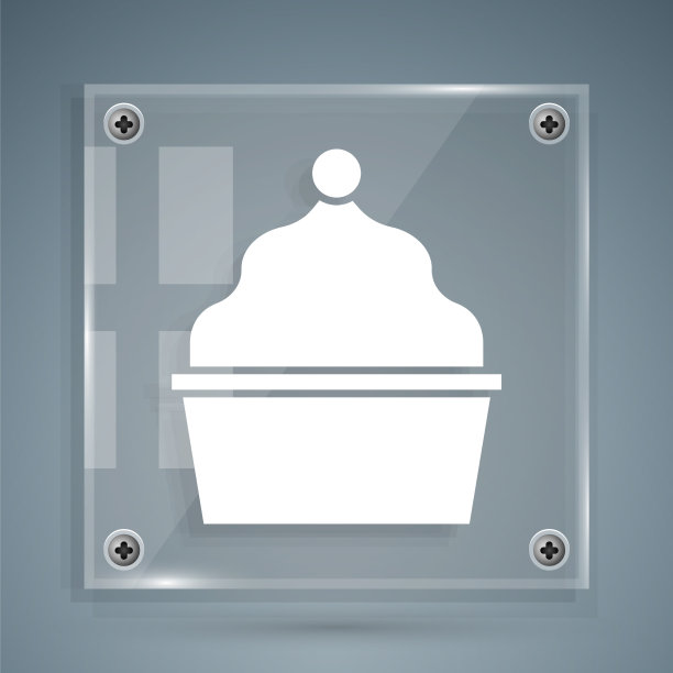 白色蛋糕图标孤立在灰色背景上开心图片下载