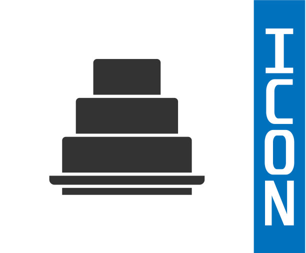 灰色蛋糕图标孤立在白色的背景快乐图片下载