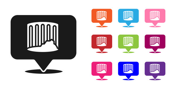 黑色古柱图标孤立在白色图片下载