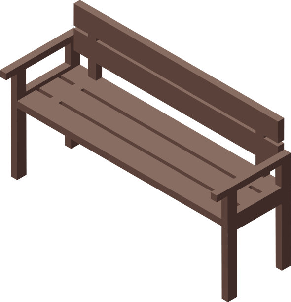 城市长凳图标等距风格图片下载