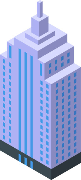 摩天楼办公室图标等距风格图片下载