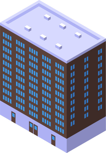 出租办公楼图标等距风格图片下载