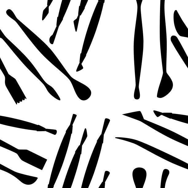 黑色剪影无缝图案系列图片下载