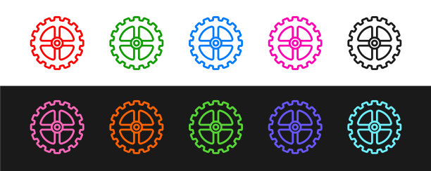 设定线自行车链轮曲柄图标隔离上图片下载