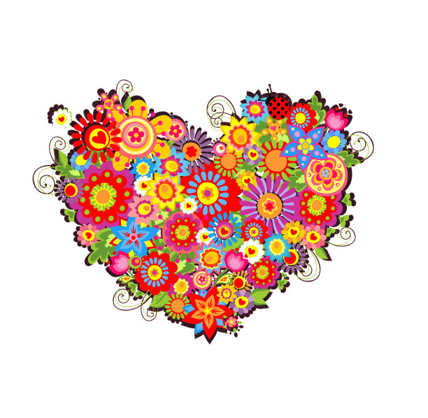 鲜花心形贺卡图片下载