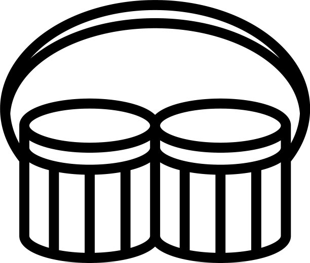 鼓手图标轮廓风格图片下载