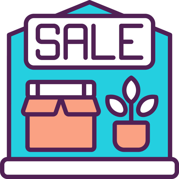 车库出售RGB颜色图标图片下载