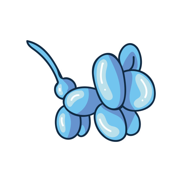 可爱的卡通蓝色男孩老鼠气球动物图片下载