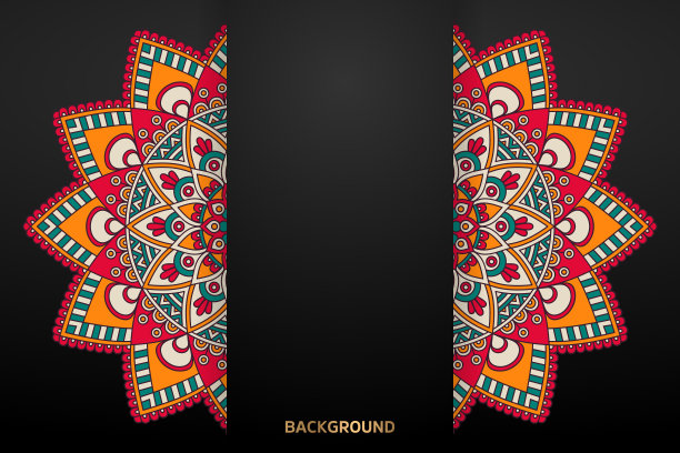 豪华装饰曼陀罗设计背景图片下载