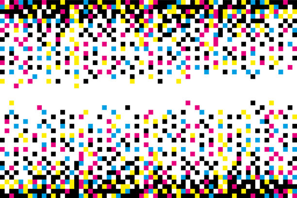 像素cmyk和白色无缝图案像素图片下载