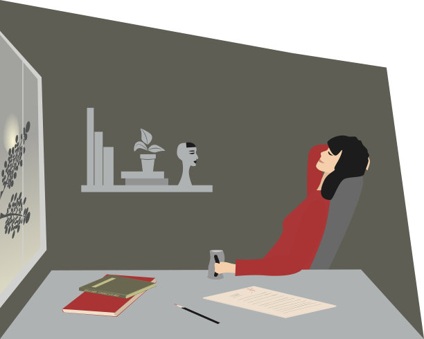 休息到夜晚的女人图片下载