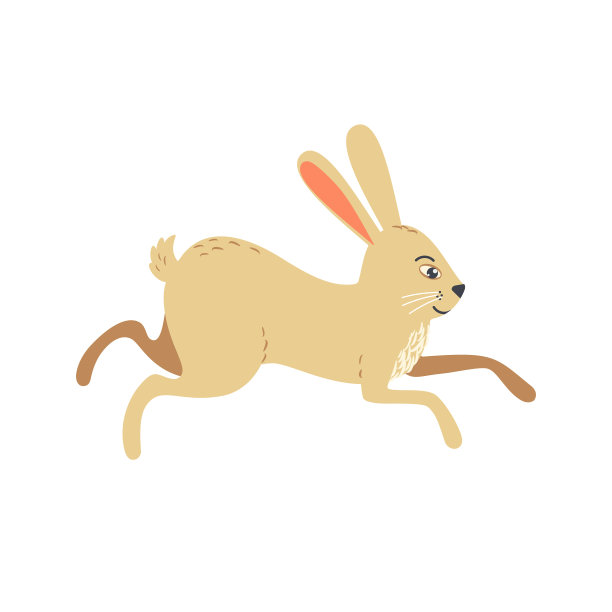 跳跃的兔子可爱简单的卡通图标图片下载