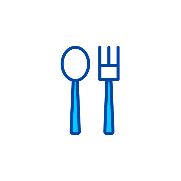 勺子和叉子的图标，咖啡馆和餐厅的图标图片下载