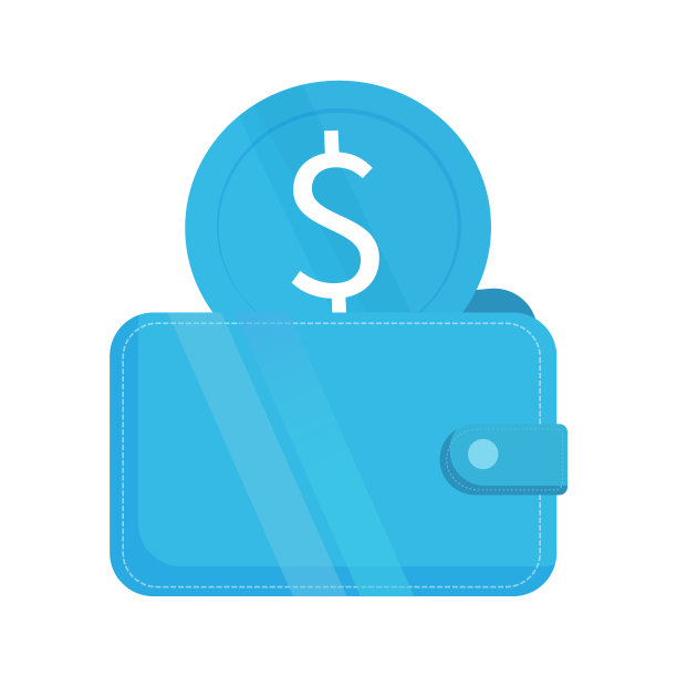 有一枚蓝色硬币的皮夹图片下载