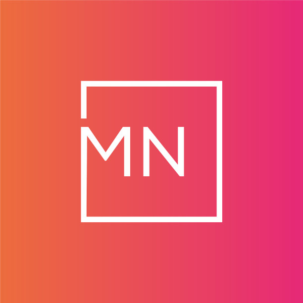 创意首字母mn方形logo设计图片下载