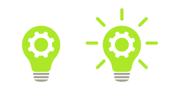 灯和齿轮-一个创新的灯和齿轮。自然能源灯。网页设计说明。图片下载