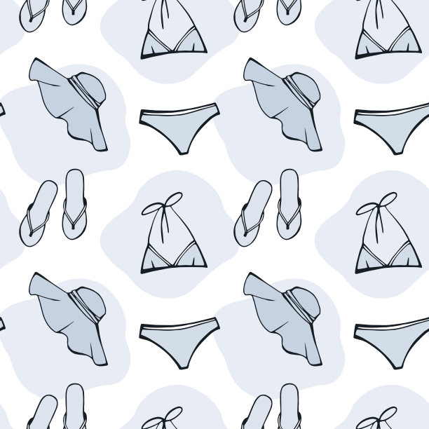 夏日沙滩无缝图案。图片下载