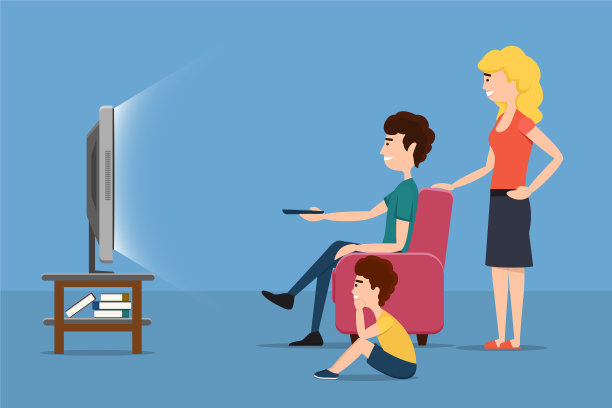 家人看电视图片下载