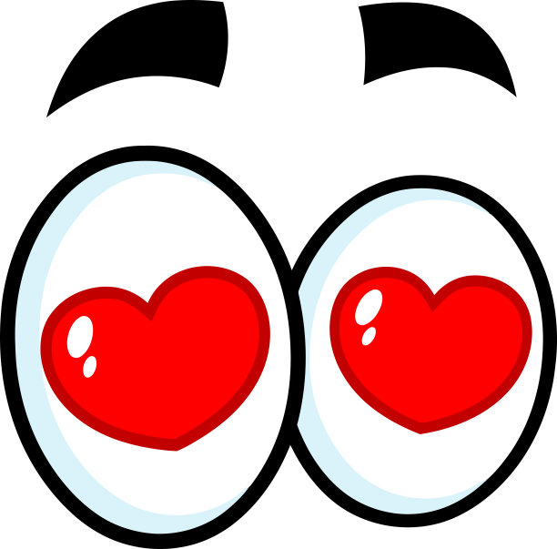 喜欢卡通的心形有趣的眼睛图片下载