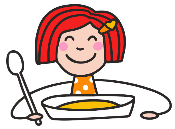 快乐的孩子吃粥或汤。用汤匙掉图片下载