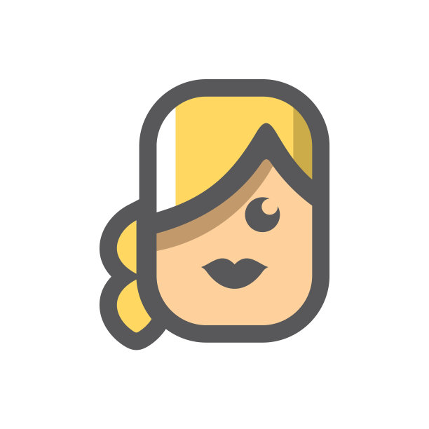 女孩女人面对图标卡通图片下载