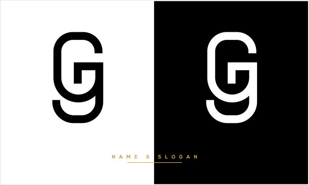 GJ,JG抽象字母标志组合图片下载