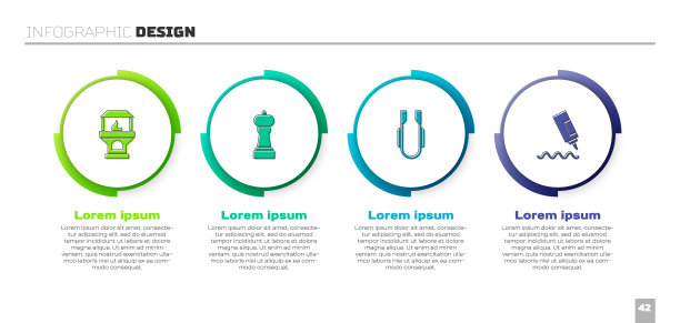 放置砖炉，辣椒，肉夹和酱瓶。业务信息模板。向量图片下载